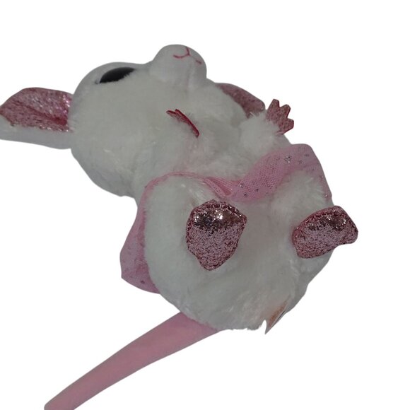 Ty Beanie Boo Nina Mouse White Pink Glitter Plush Toy Tutu 6" NO Hang Tag - Picture 4 of 8